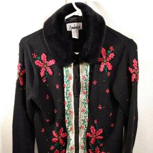 Ambra Women's Embellished Christmas Cardigan Sweat